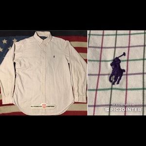 Vintage Ralph Lauren Polo Classic Plaid Long Sleeve Button Shirt 15/M sport rlx